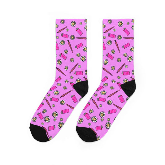 Pink ‘Toker Toe Hiders’—Comfortable Crew Socks